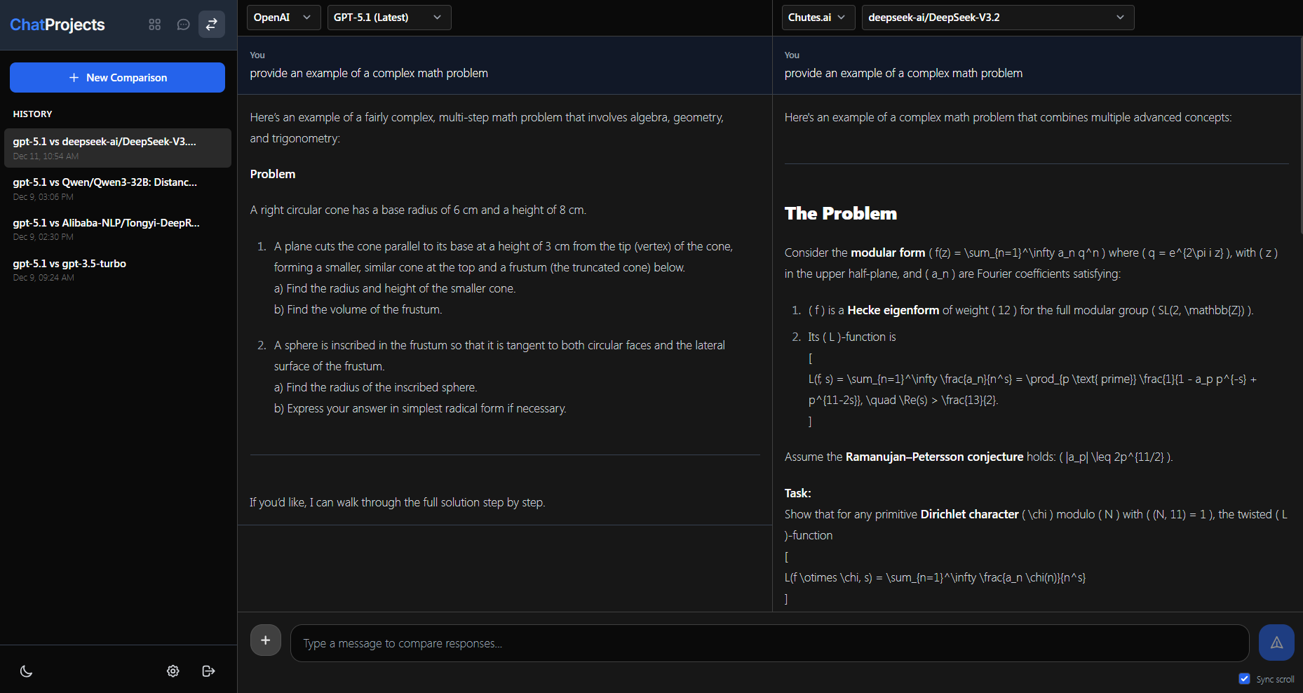 ChatProjects Interface - Projects